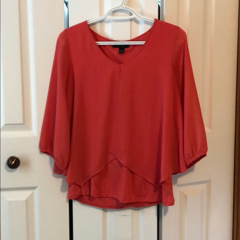 Bright pink/orange flowy shirt